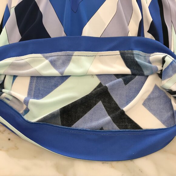 EMILIO PUCCI BLUE MULTI VISCOSE DRESS MODEL 12RL90 SIZE IT 42 / US 8 - Picture 15 of 16